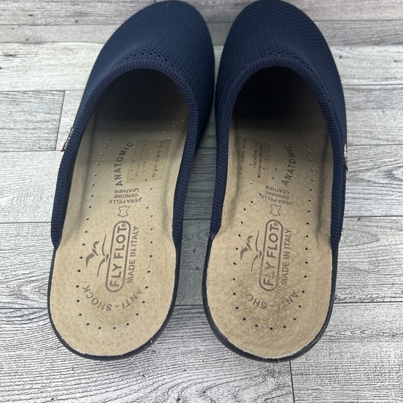 Fly Flot Mesh Clogs Mules Made in Italy Size 39  EUR/8 US‎ Navy Blue Comfort - Picture 7 of 11
